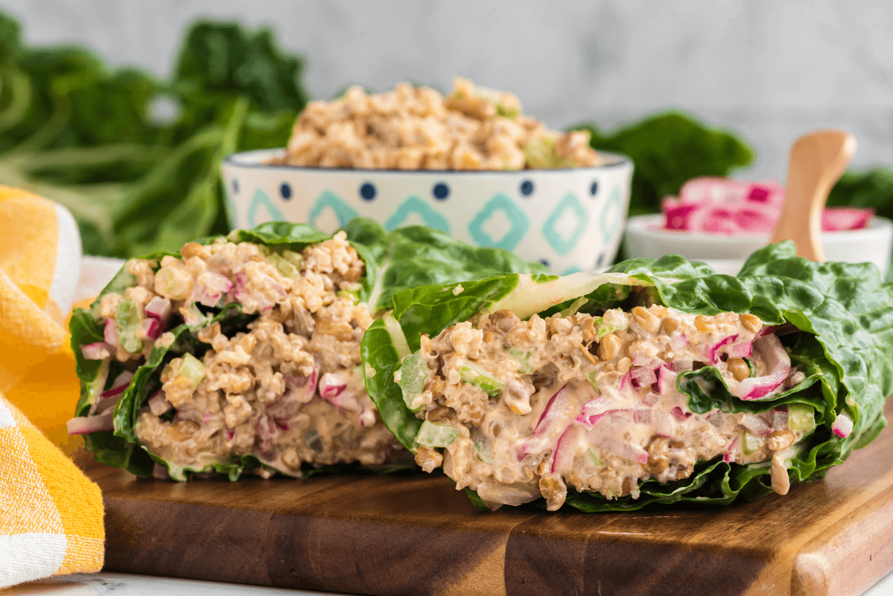 Lentil Quinoa Collard Wraps - low-GI recipes